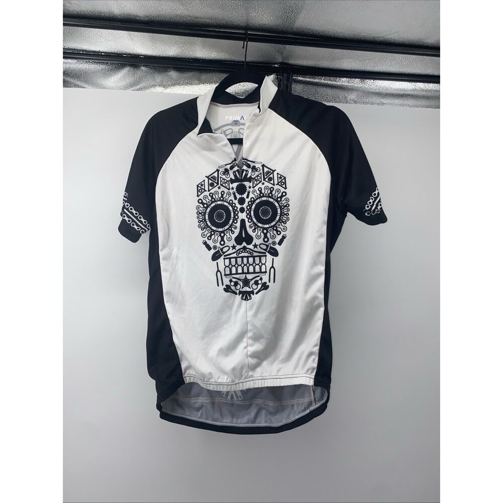 Primal Cycling Wear Los Muetos 1/4 Zip Cycling Jersey White